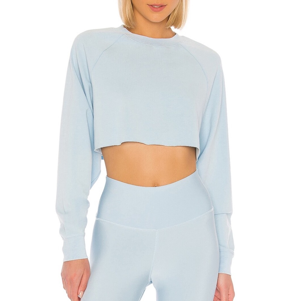 ALO yoga Double Take Pull Over in powder blue